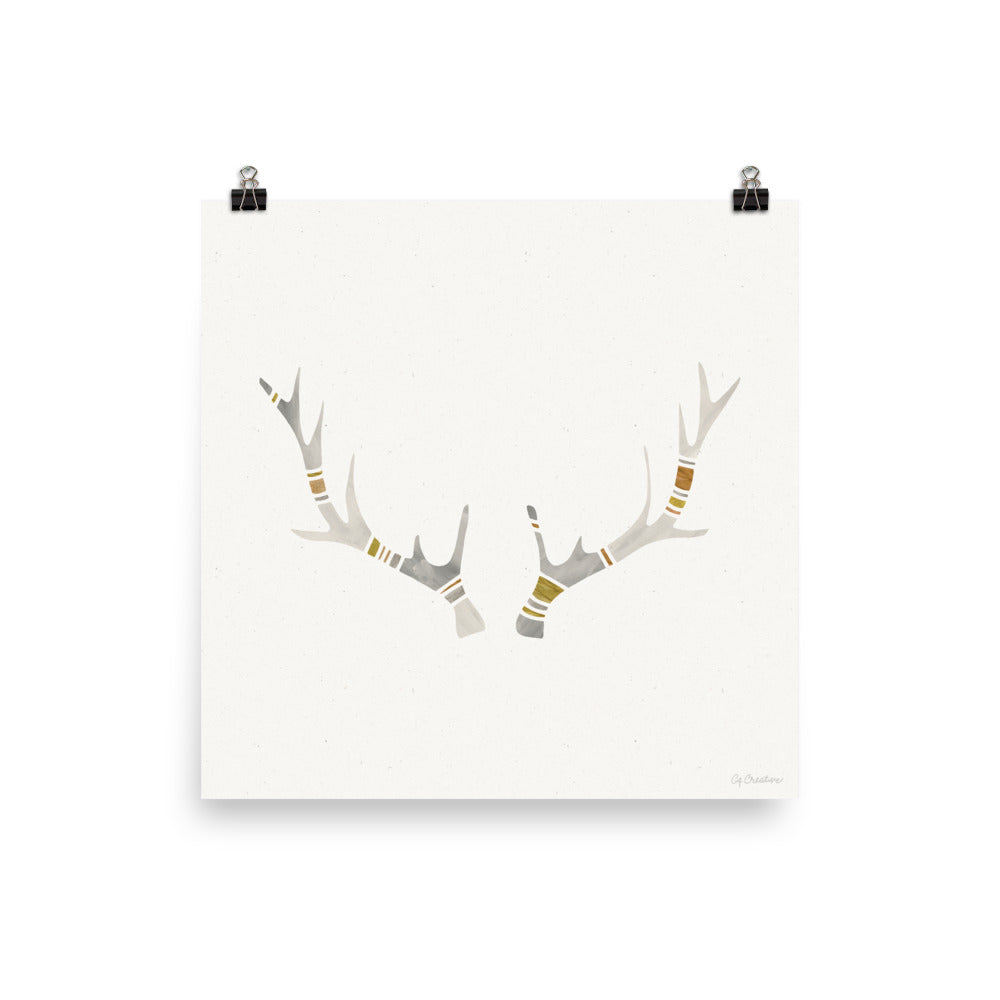 Metallic Antlers • Art Print